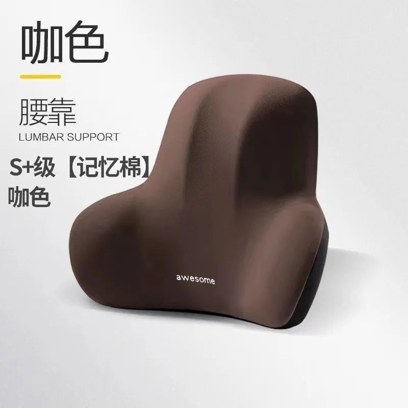 Memory Foam Lumbar Back Cushion for Car Office Gaming Chairs and Postpartum Waist Support Multi Functional Pads