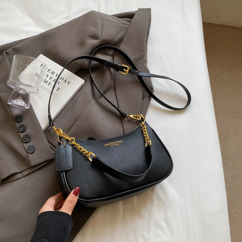 1 Piece of Pure Color Shoulder Bag for Women, Versatile Chain Crossbody Bag That Can Be Placed as a Machine
