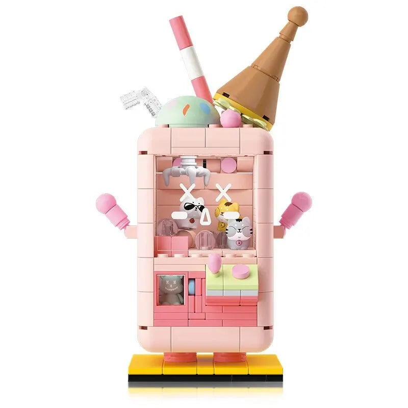 342PCS Taro Puree Bingbing Amusement Park Claw Mini Bricks Building Blocks Set with Accessories for Adults and Teens with Box