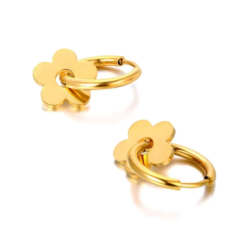 Heart-Shaped Stainless Steel Hoop Earrings