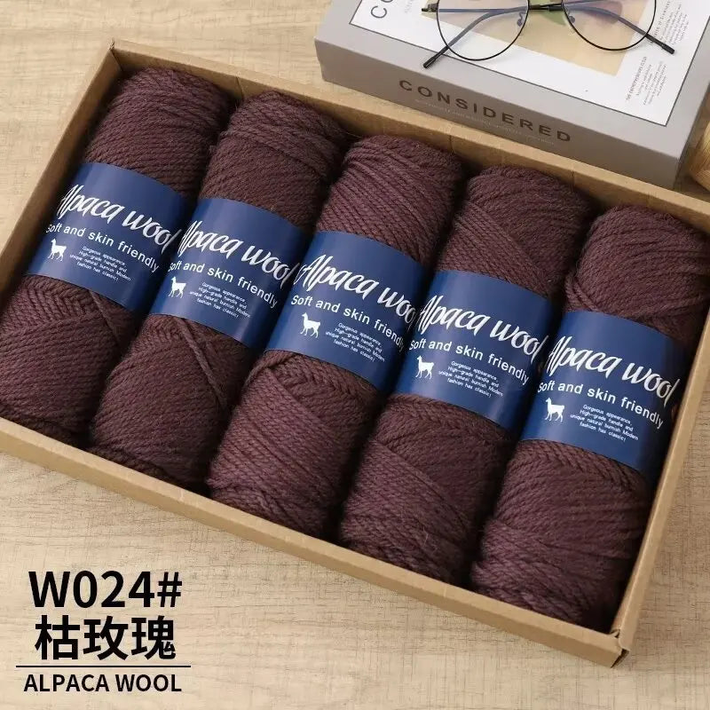 5pcs Camel wool needle thread, comfortable and soft to the touch, hand-woven scarves and other DIY medium and thick wool balls